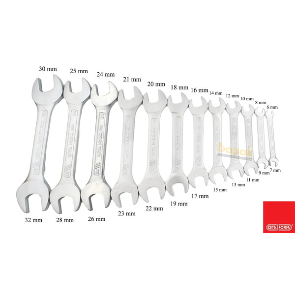 B10-R12 12 Pc. Double Open End Wrench Set ( Shot Type ) -in Roll Pouch