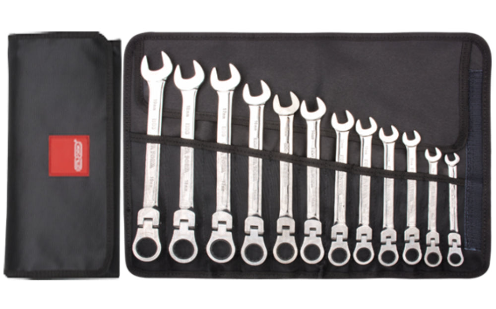 طقم مفتاح راتشة بلدى مشرشر 12 قطعة رأس متحركة 8-19 مم كيتافورم تركى