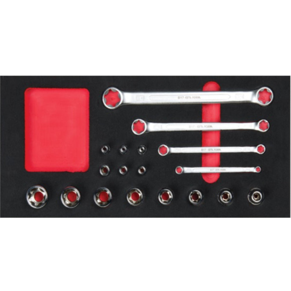 B17-E18 18 Piece E-TORX Ring Wrench and Socket Set ( in EVA )