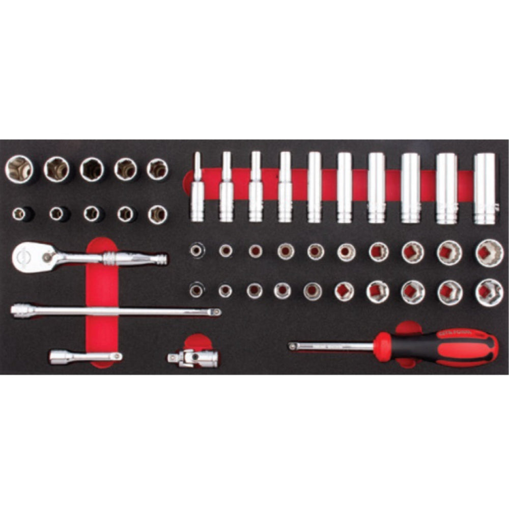 C00C-E45BHT  45 Piece 1/4  Drive Socket Set - Metric/SAE  in EVA