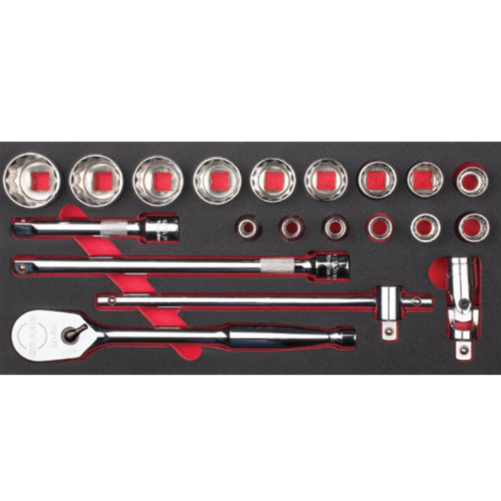 C20A-E20BT  20 Piece 1/2بوصة  Drive 12-Point Socket Set - SAE   in EVA