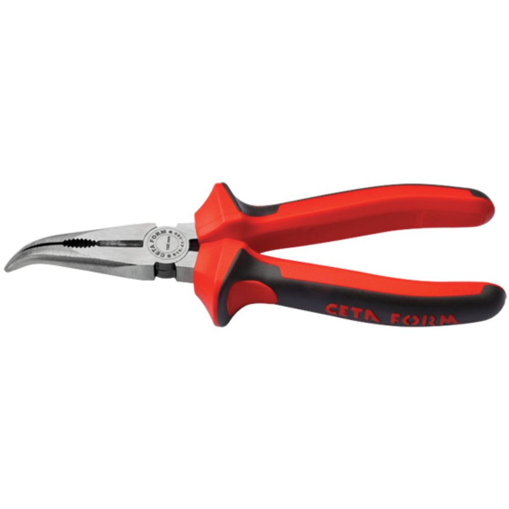 E16-41-0200  200 mm Bent Long Nose Pliers ( Polished Finish / DuoTech Handles )