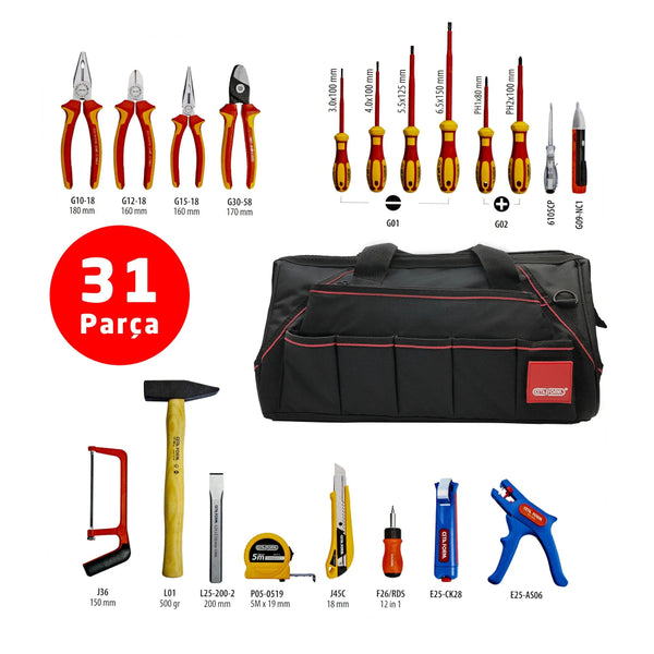 G99-0431A26  31 Piece Electricians Tool Set ( in A26-TB19 Case )