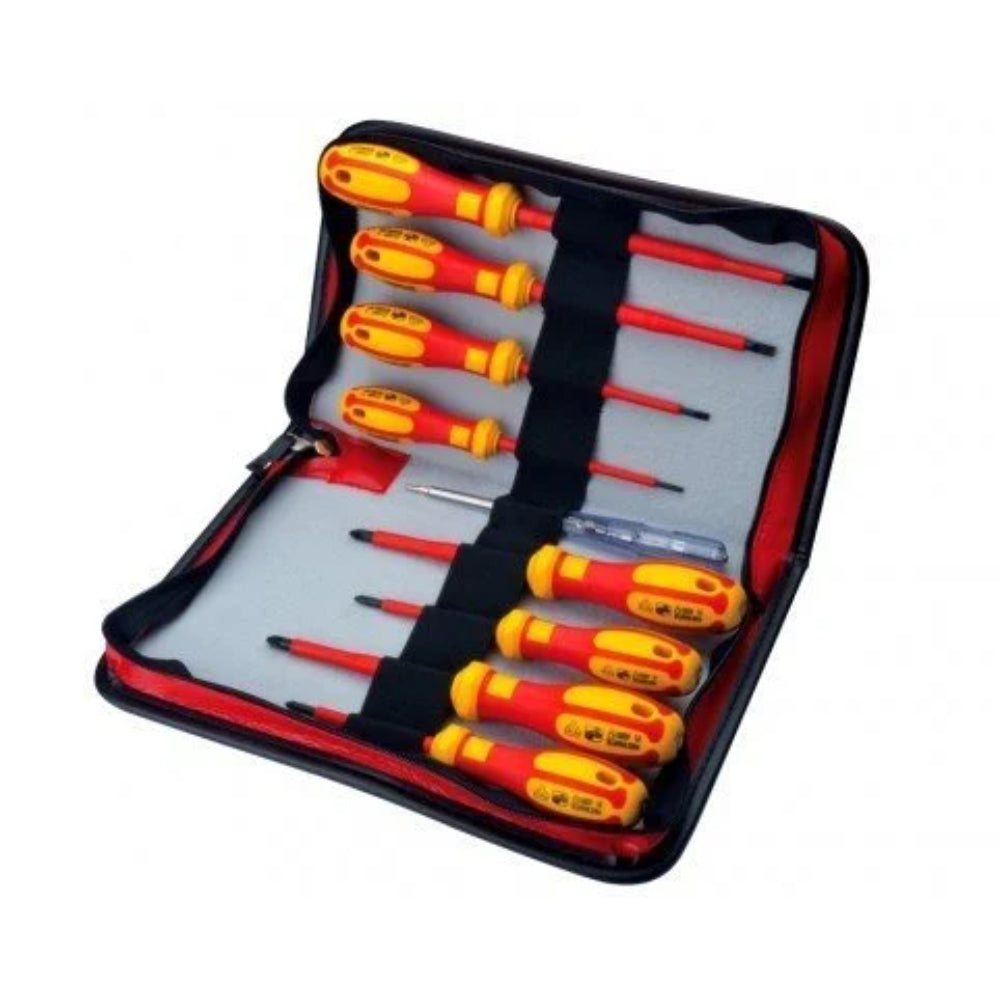 G99-901  9 Piece C-PLUS 1000V Screwdriver Set ( in Vinyl Wallet ) -Slotted/Phillips/Pozidriv - Tester