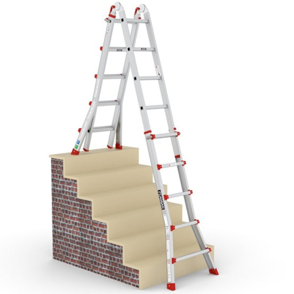 CK580T TOROS MULTIPURPOSE ALUMINIUM FOLDING LADDERS  STEP  6   6x4 Rungs Multipupose Aluminium Folding Ladder