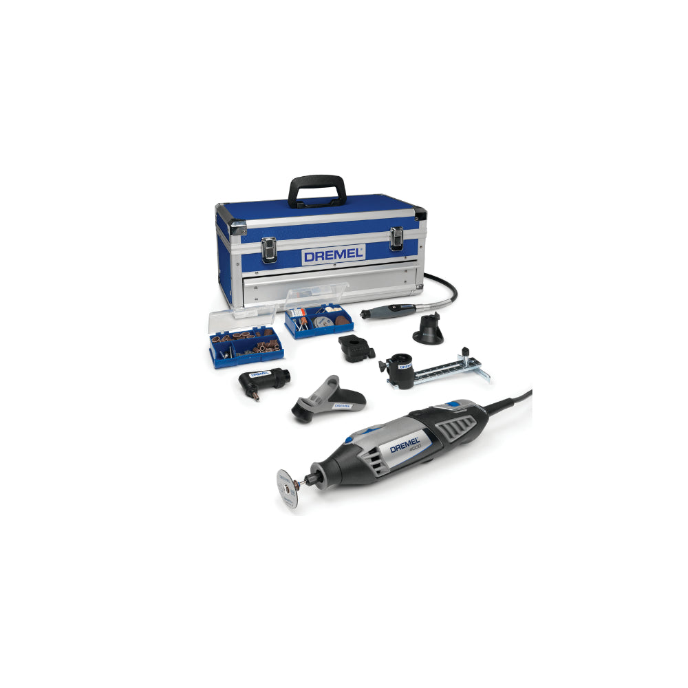 8710364057955 Dremel Corded RT Platinum edition 4000-6/128  شنيور دريميل 6/128-4000 بلاتينيوم 175 وات مع 128 قطعة اكسسوار