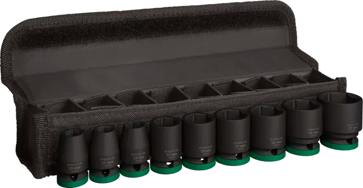 Set of PRO Impact Sockets 1/2  7 Pcs  13-24 mm Standard مجموعه من اللقم التصادميه  1/2 بوصه 7 قطع من 13-24 مم
