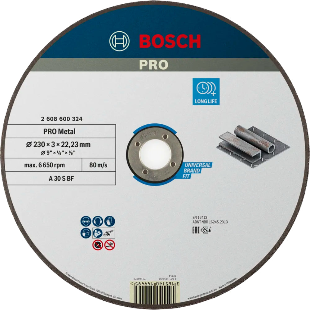 2608603181 Metal Grinding Disc (115X22.2X6) حجر تجليخ حديد 4.5 بوصة