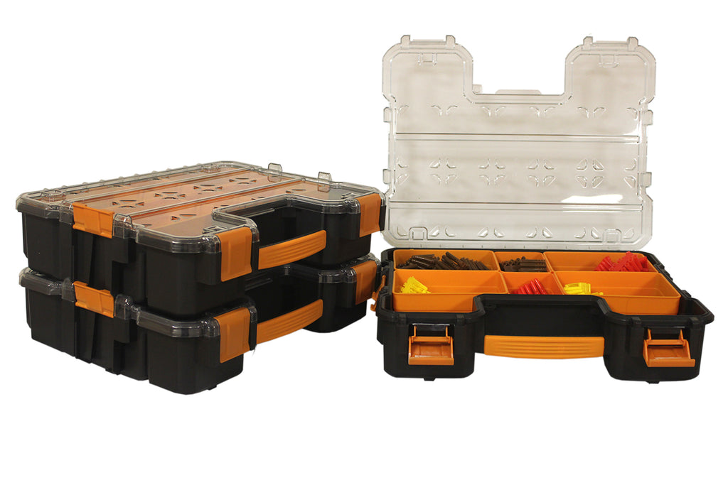 حافظة ادوات بلاستيك هيفي ديوتي مع تقسيمات متحركة 17 بوصة مقاس 350×430×110 مم ماركة مانو صناعة تركي