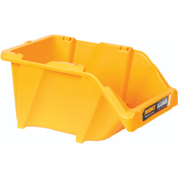 صندوق تخزين بلاستيك مفتوح لون اصفر رقم 15 مقاس 125×195×90 مم ماركة مانو صناعة تركي