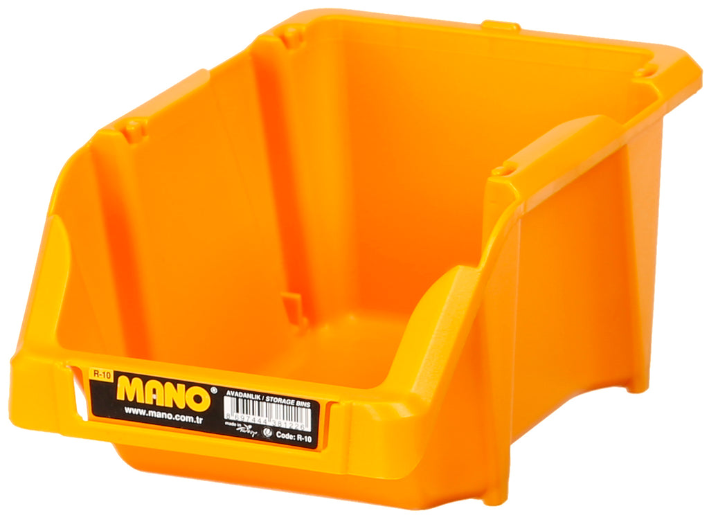 صندوق تخزين بلاستيك مفتوح لون اصفر رقم 10 مقاس 103×165×75 مم ماركة مانو صناعة تركي