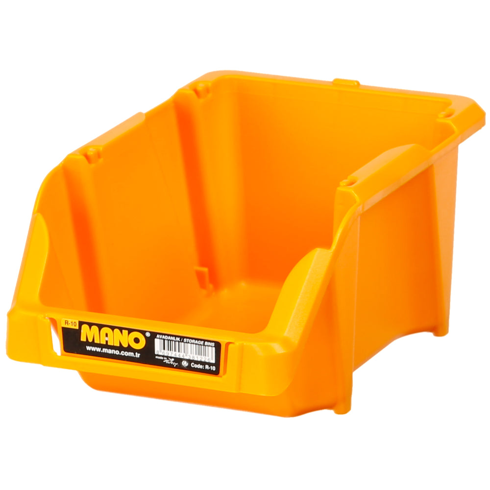 صندوق تخزين بلاستيك مفتوح لون اصفر رقم 10 مقاس 103×165×75 مم ماركة مانو صناعة تركي