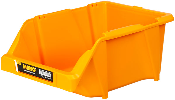 صندوق تخزين بلاستيك مفتوح لون اصفر رقم 25 مقاس 200×300×130 مم ماركة مانو صناعة تركي