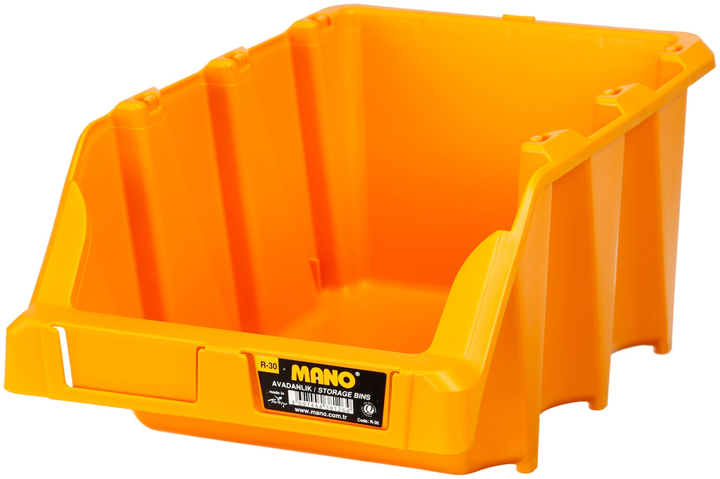 صندوق تخزين بلاستيك مفتوح لون اصفر رقم 30 مقاس 217×360×155 مم ماركة مانو صناعة تركي