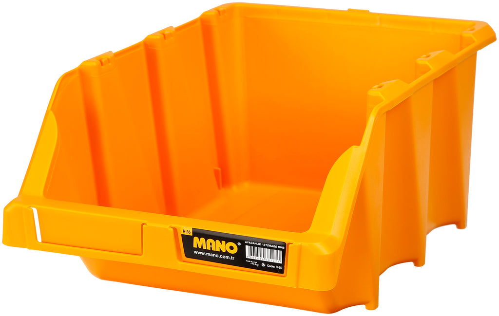 صندوق تخزين بلاستيك مفتوح لون اصفر رقم 35 مقاس 265×420×177 مم ماركة مانو صناعة تركي