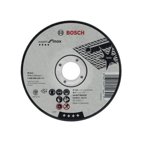 2608600220 Inox Cutting Disc (125X22.23X1.6) حجر قطيعه بسكوته 5 بوصه ستاليس ستيل 1.6 مم