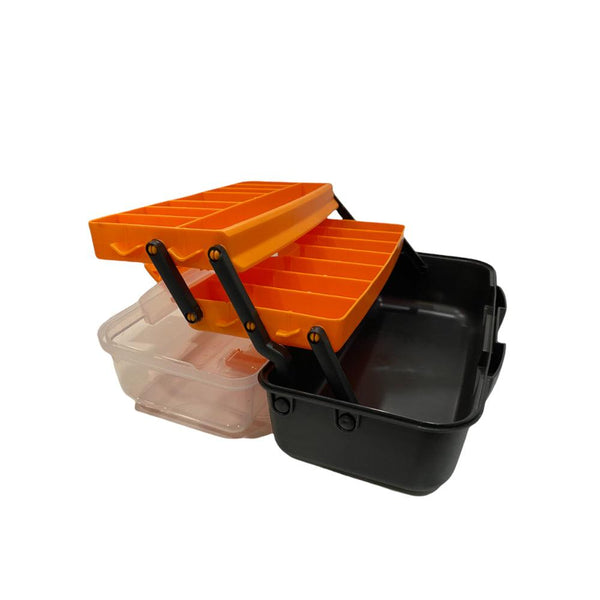 شنطة بلاستيك بادراج داخلية منزلقة 32 سم برتقالي غطاء شفاف مانو - eTawredat